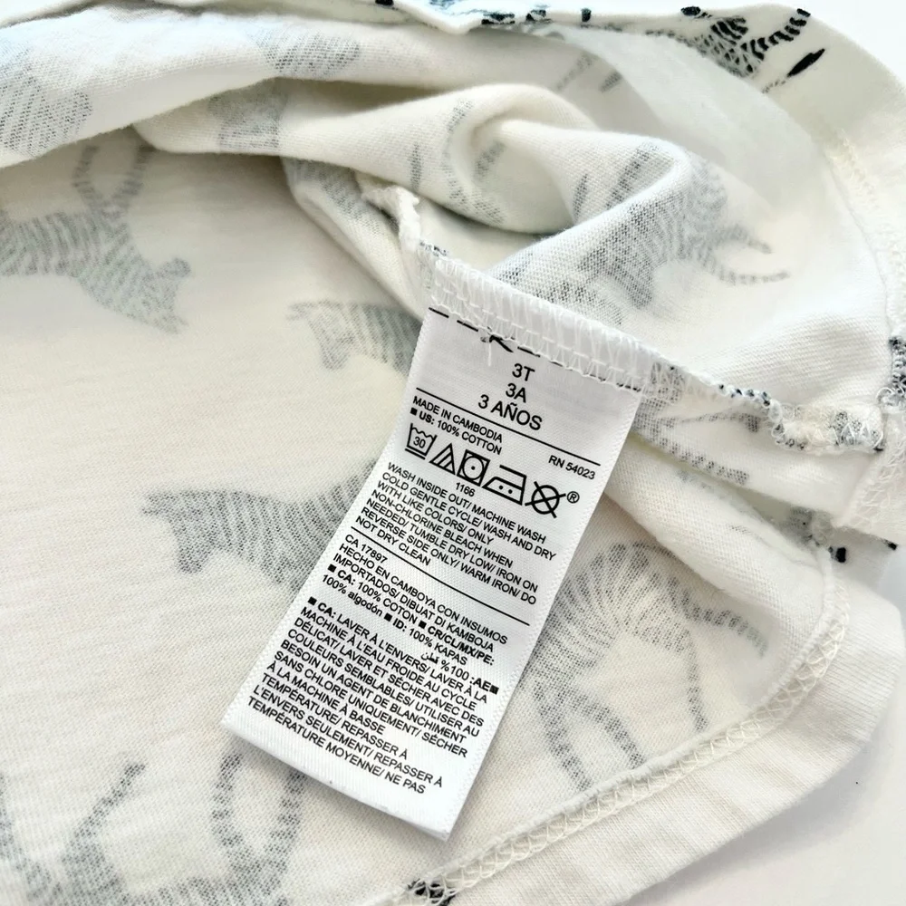 Old Navy Zebra Print Short Sleeve Kids Dress - Black and White | Girls 3T